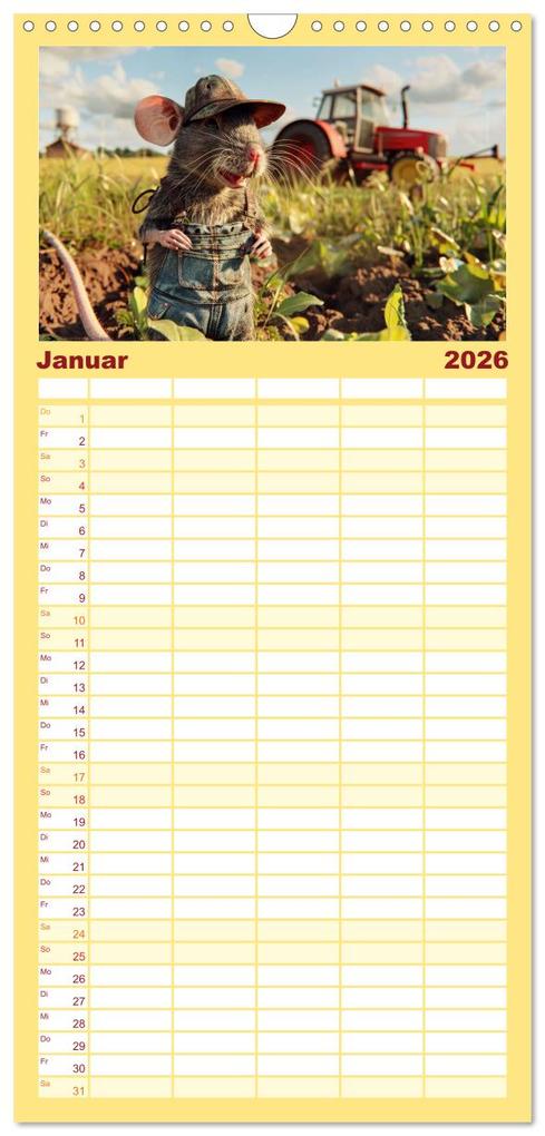 Weitere Ansicht: Familienplaner 2026 - Der tierisch lustige Bauern-Kalender mit 5 Spalten (Wandkalender, 21 x 45 cm) CALVENDO | Peter Rübsamen, Calvendo