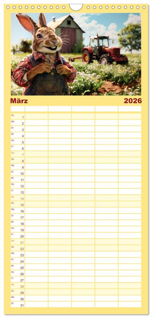 Weitere Ansicht: Familienplaner 2026 - Der tierisch lustige Bauern-Kalender mit 5 Spalten (Wandkalender, 21 x 45 cm) CALVENDO | Peter Rübsamen, Calvendo