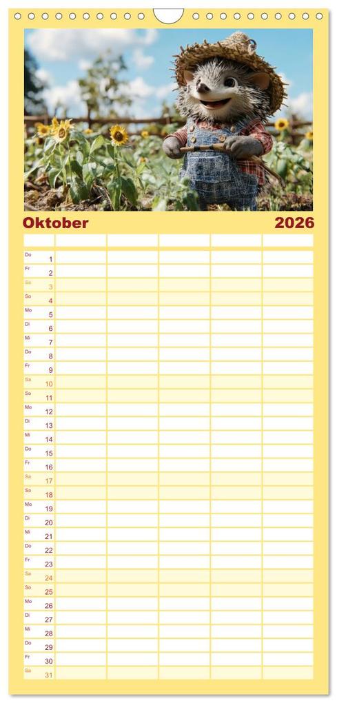 Weitere Ansicht: Familienplaner 2026 - Der tierisch lustige Bauern-Kalender mit 5 Spalten (Wandkalender, 21 x 45 cm) CALVENDO | Peter Rübsamen, Calvendo