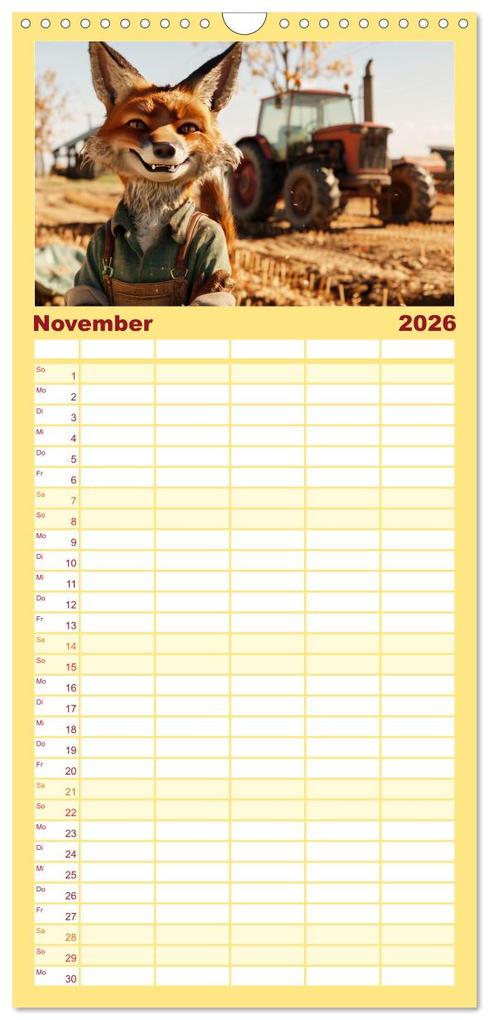 Weitere Ansicht: Familienplaner 2026 - Der tierisch lustige Bauern-Kalender mit 5 Spalten (Wandkalender, 21 x 45 cm) CALVENDO | Peter Rübsamen, Calvendo