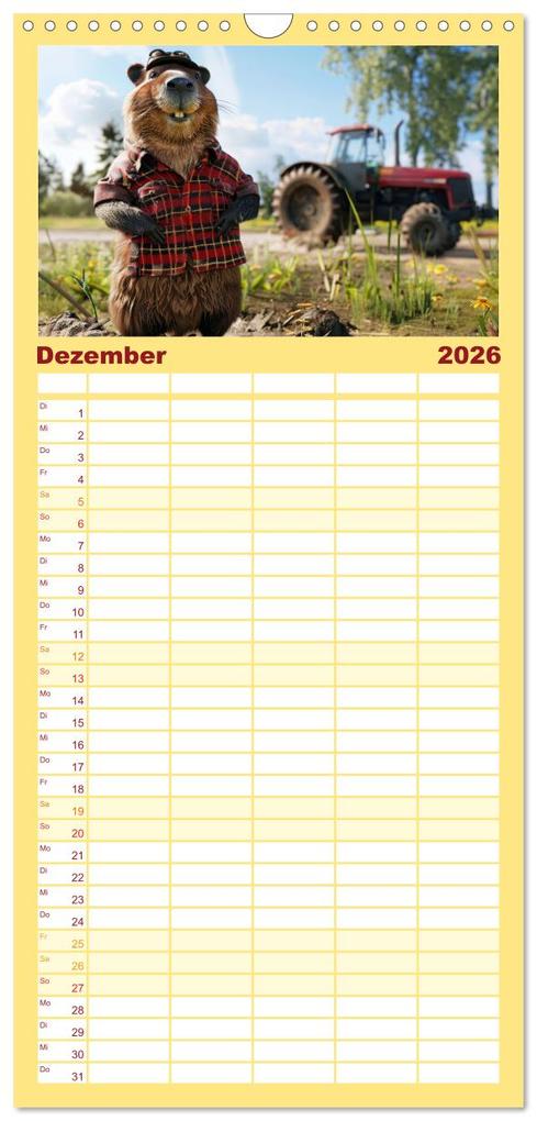 Weitere Ansicht: Familienplaner 2026 - Der tierisch lustige Bauern-Kalender mit 5 Spalten (Wandkalender, 21 x 45 cm) CALVENDO | Peter Rübsamen, Calvendo