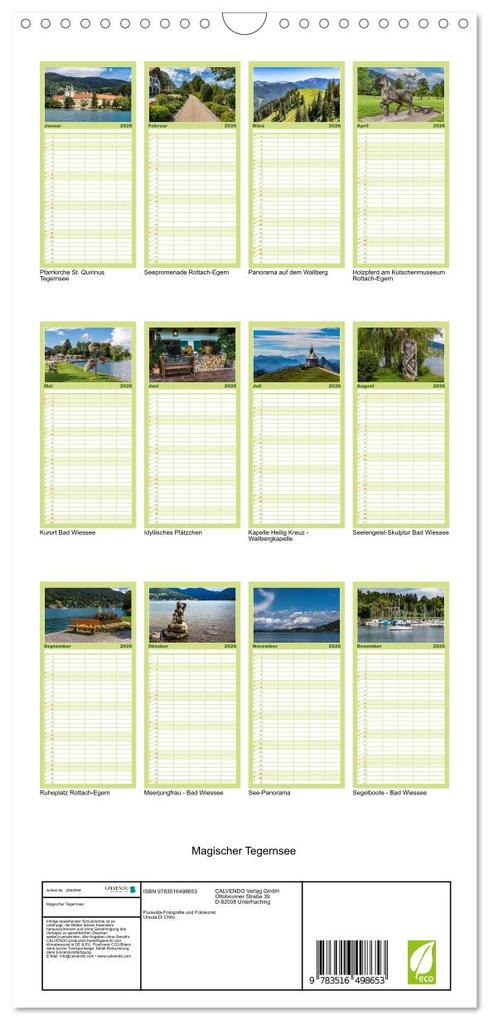 Weitere Ansicht: Familienplaner 2026 - Magischer Tegernsee mit 5 Spalten (Wandkalender, 21 x 45 cm) CALVENDO | Ursula Di Chito, Calvendo