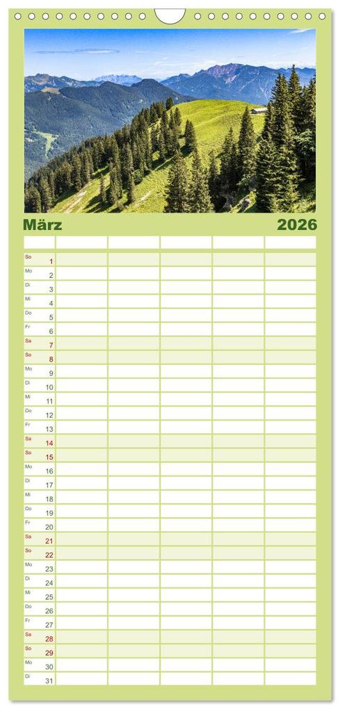Weitere Ansicht: Familienplaner 2026 - Magischer Tegernsee mit 5 Spalten (Wandkalender, 21 x 45 cm) CALVENDO | Ursula Di Chito, Calvendo