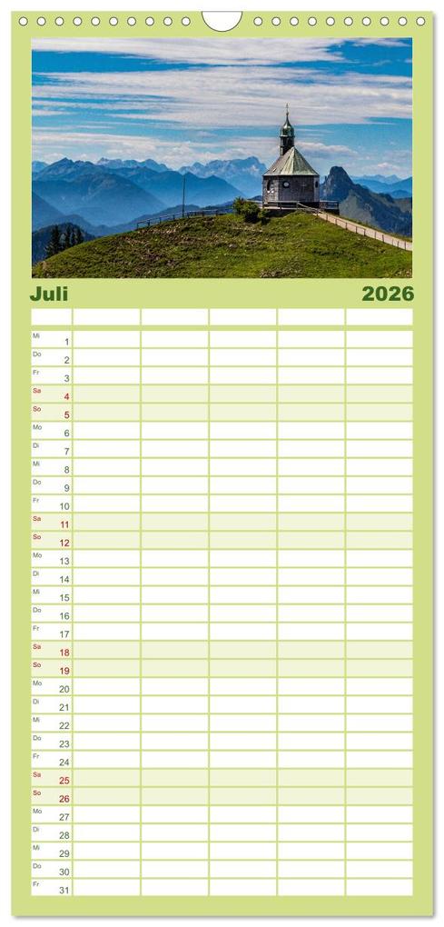 Weitere Ansicht: Familienplaner 2026 - Magischer Tegernsee mit 5 Spalten (Wandkalender, 21 x 45 cm) CALVENDO | Ursula Di Chito, Calvendo