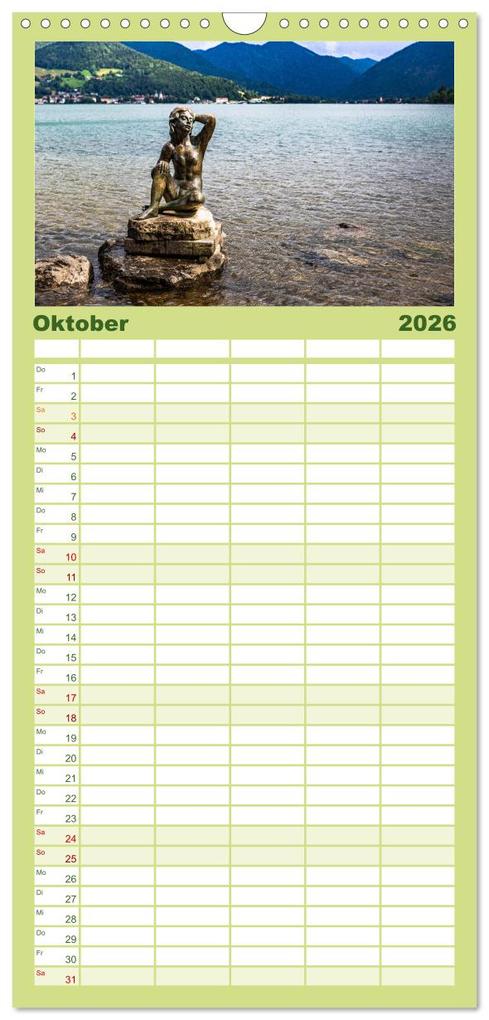 Weitere Ansicht: Familienplaner 2026 - Magischer Tegernsee mit 5 Spalten (Wandkalender, 21 x 45 cm) CALVENDO | Ursula Di Chito, Calvendo