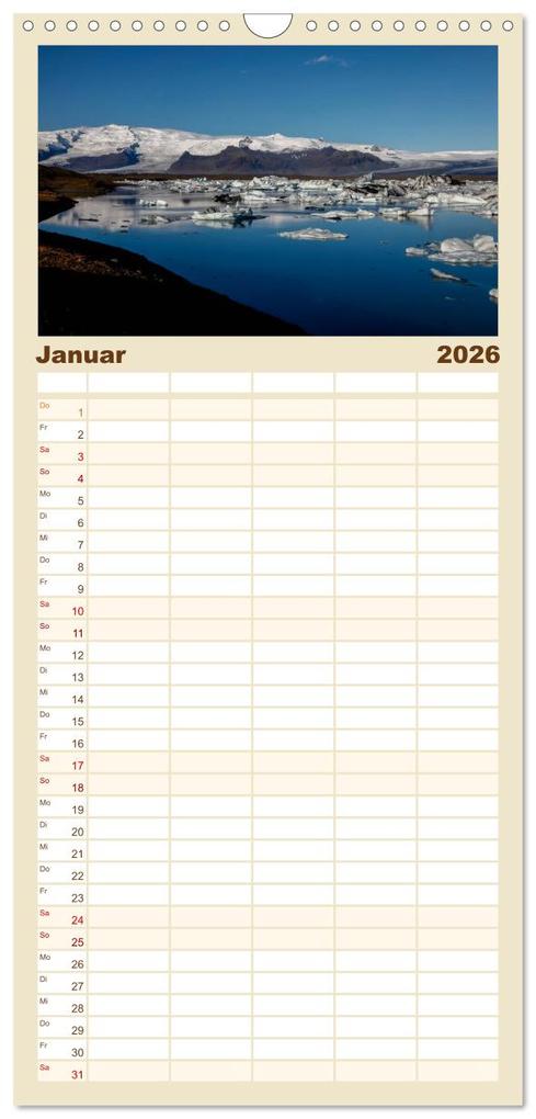 Weitere Ansicht: Familienplaner 2026 - Island - Land aus Feuer und Eis mit 5 Spalten (Wandkalender, 21 x 45 cm) CALVENDO | Steffi Blochwitz - nordlichtphoto.com, Calvendo