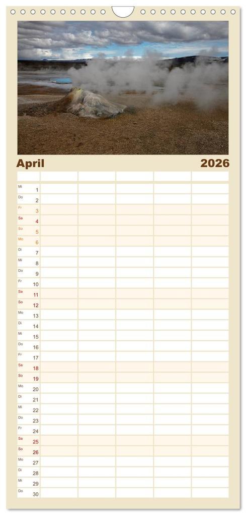 Weitere Ansicht: Familienplaner 2026 - Island - Land aus Feuer und Eis mit 5 Spalten (Wandkalender, 21 x 45 cm) CALVENDO | Steffi Blochwitz - nordlichtphoto.com, Calvendo