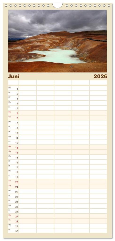 Weitere Ansicht: Familienplaner 2026 - Island - Land aus Feuer und Eis mit 5 Spalten (Wandkalender, 21 x 45 cm) CALVENDO | Steffi Blochwitz - nordlichtphoto.com, Calvendo