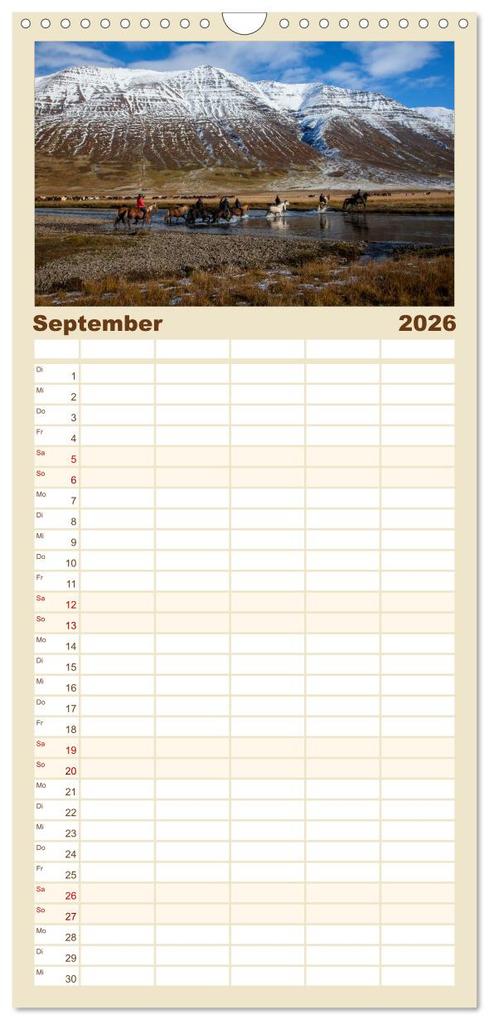Weitere Ansicht: Familienplaner 2026 - Island - Land aus Feuer und Eis mit 5 Spalten (Wandkalender, 21 x 45 cm) CALVENDO | Steffi Blochwitz - nordlichtphoto.com, Calvendo