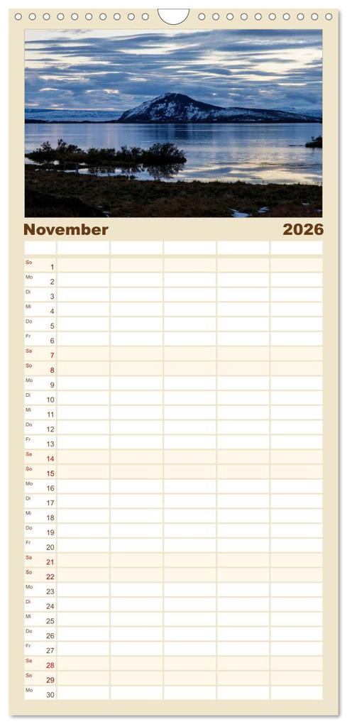 Weitere Ansicht: Familienplaner 2026 - Island - Land aus Feuer und Eis mit 5 Spalten (Wandkalender, 21 x 45 cm) CALVENDO | Steffi Blochwitz - nordlichtphoto.com, Calvendo