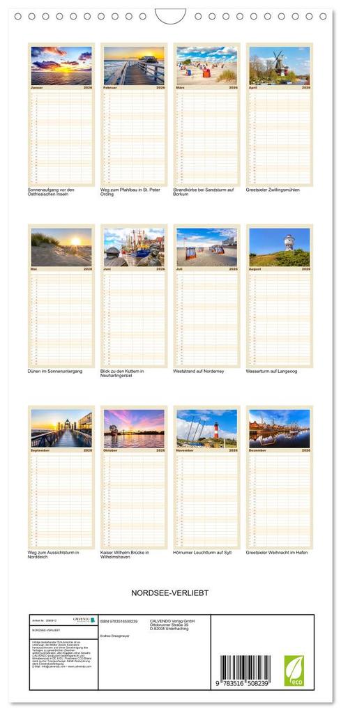 Weitere Ansicht: Familienplaner 2026 - NORDSEE-VERLIEBT mit 5 Spalten (Wandkalender, 21 x 45 cm) CALVENDO | Andrea Dreegmeyer, Calvendo