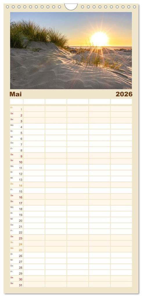 Weitere Ansicht: Familienplaner 2026 - NORDSEE-VERLIEBT mit 5 Spalten (Wandkalender, 21 x 45 cm) CALVENDO | Andrea Dreegmeyer, Calvendo