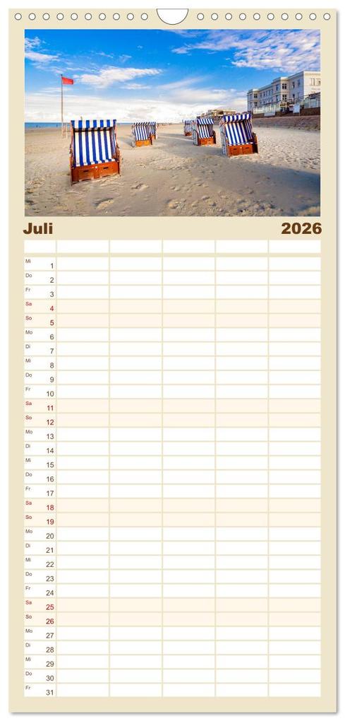 Weitere Ansicht: Familienplaner 2026 - NORDSEE-VERLIEBT mit 5 Spalten (Wandkalender, 21 x 45 cm) CALVENDO | Andrea Dreegmeyer, Calvendo