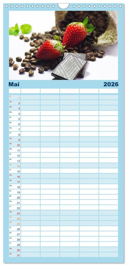 Weitere Ansicht: Familienplaner 2026 - Kaffee-Pause Terminkalender mit 5 Spalten (Wandkalender, 21 x 45 cm) CALVENDO | Calvendo, Tanja Riedel