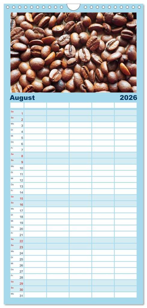 Weitere Ansicht: Familienplaner 2026 - Kaffee-Pause Terminkalender mit 5 Spalten (Wandkalender, 21 x 45 cm) CALVENDO | Calvendo, Tanja Riedel