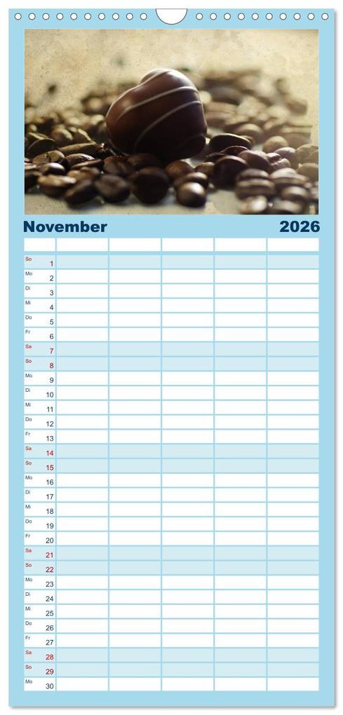 Weitere Ansicht: Familienplaner 2026 - Kaffee-Pause Terminkalender mit 5 Spalten (Wandkalender, 21 x 45 cm) CALVENDO | Calvendo, Tanja Riedel
