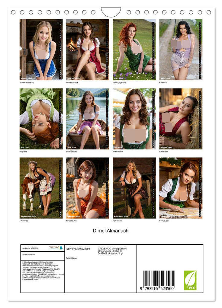 Weitere Ansicht: Dirndl Almanach (Wandkalender 2026 DIN A4 hoch), CALVENDO Monatskalender | Calvendo, Peter Balan