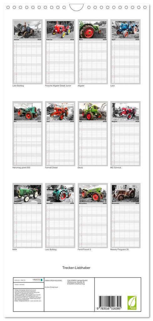 Weitere Ansicht: Familienplaner 2026 - Trecker-Liebhaber mit 5 Spalten (Wandkalender, 21 x 45 cm) CALVENDO | Calvendo, Andrea Dreegmeyer