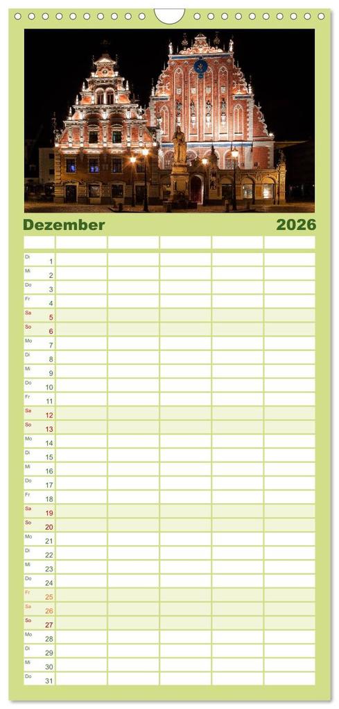 Weitere Ansicht: Familienplaner 2026 - Lettland - Streifzüge durch das mittlere Baltikum mit 5 Spalten (Wandkalender, 21 x 45 cm) CALVENDO | Calvendo, Christian Hallweger