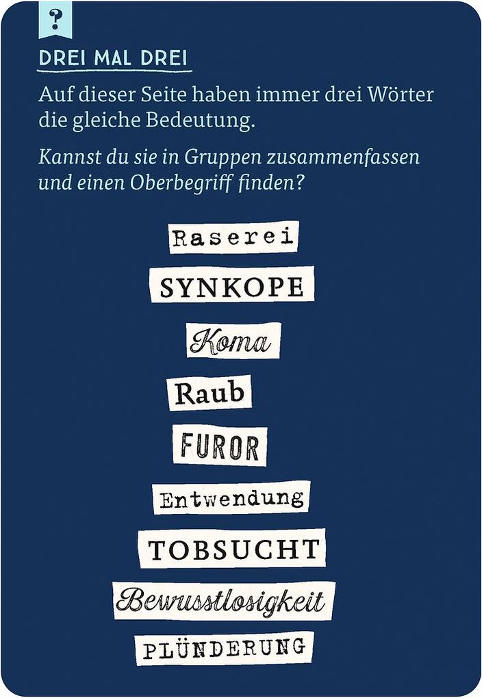 Weitere Ansicht: Das große Quiz der Synonyme | Nicola Berger