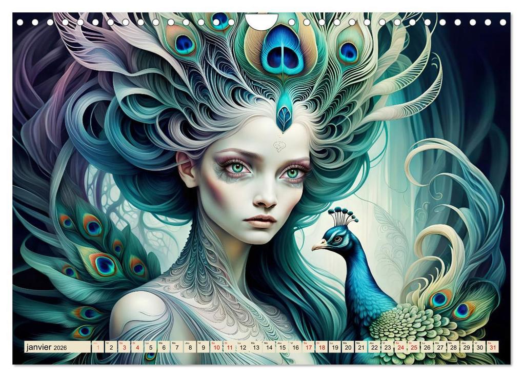 Weitere Ansicht: Les murmures des paons (Calendrier mural 2026 DIN A4 vertical), CALVENDO calendrier mensuel | Calvendo, Dusanka Djeric