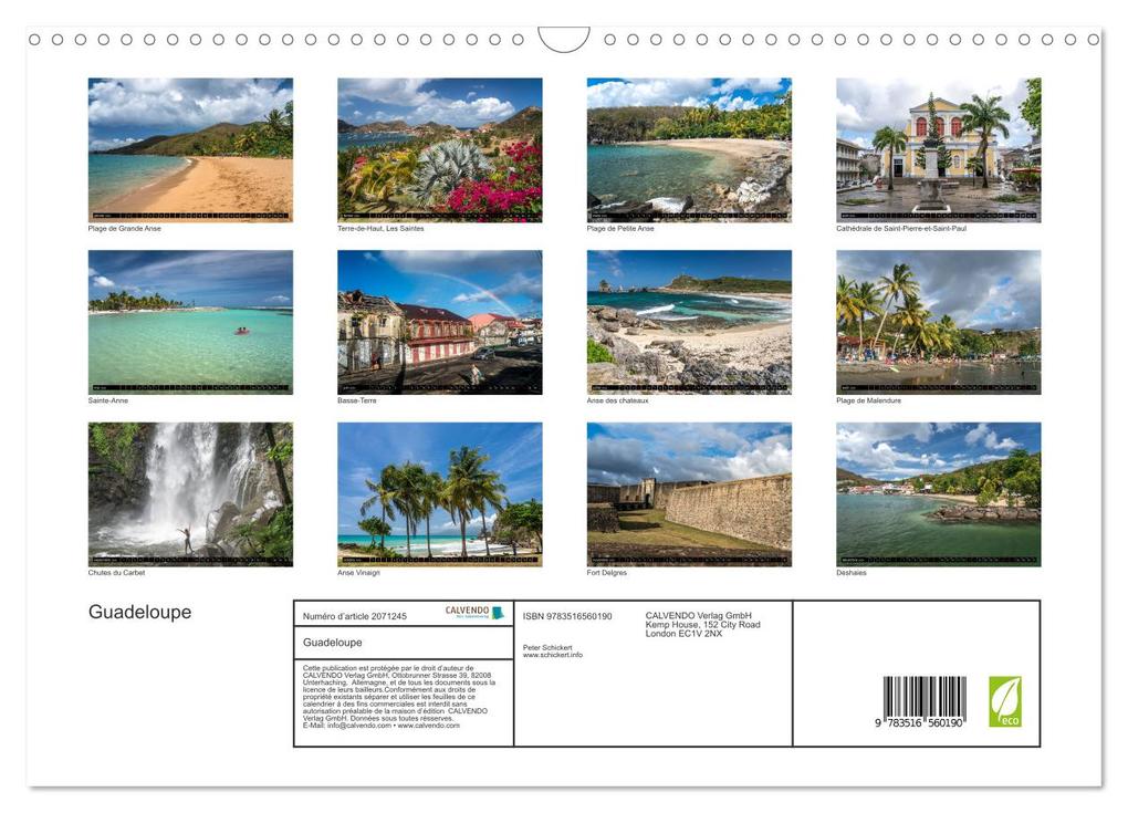 Weitere Ansicht: Guadeloupe (Calendrier mural 2026 DIN A3 vertical), CALVENDO calendrier mensuel | Calvendo, Peter Schickert