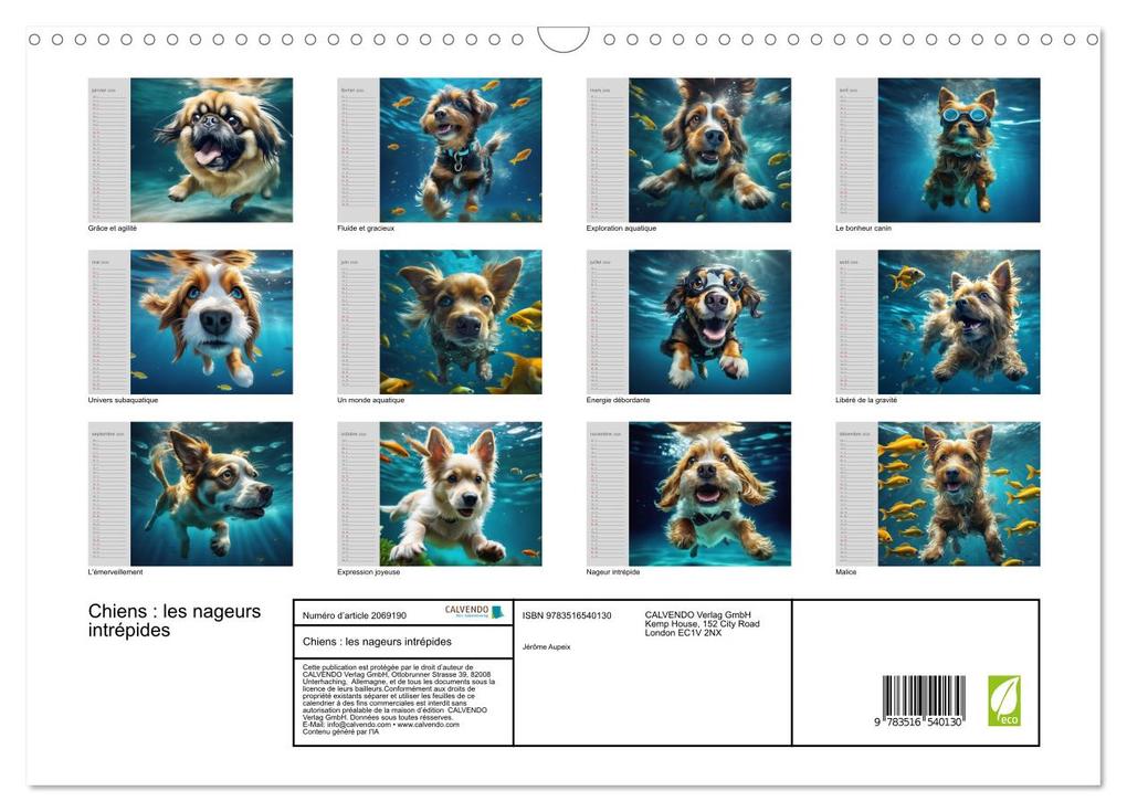 Calendrier 2026 - Agenda Mensuel Sur Le Thème Des Chiens - Organiseur