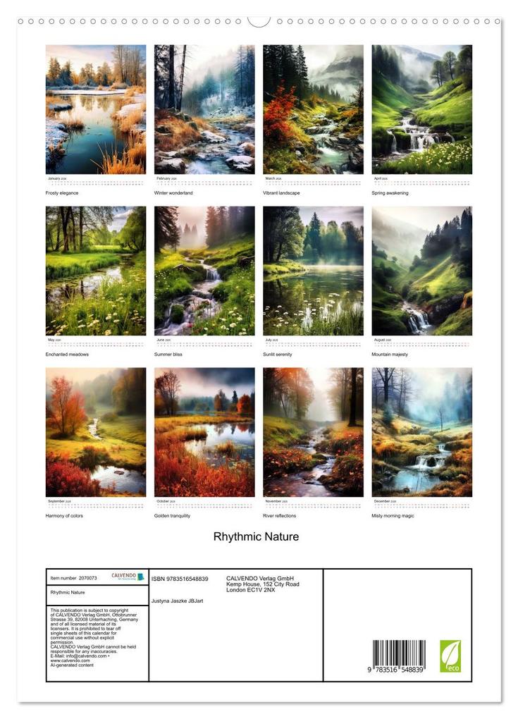 Weitere Ansicht: Rhythmic Nature (High Quality Premium Wall Calendar 2026 DIN A2 portrait),CALVENDO 12 Month Wall Calendar | Calvendo, Justyna Jaszke JBJart