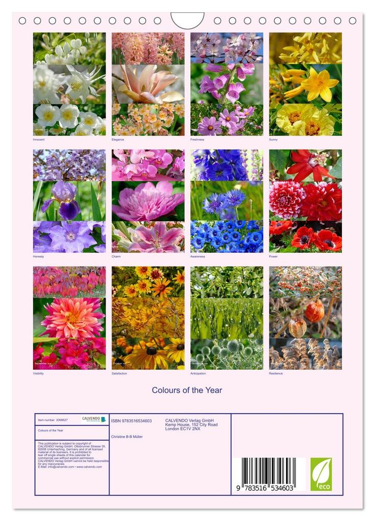 Weitere Ansicht: Colours of the Year (Wall Calendar 2026 DIN A4 portrait), CALVENDO 12 Month Wall Calendar | Calvendo, Christine B-B Müller