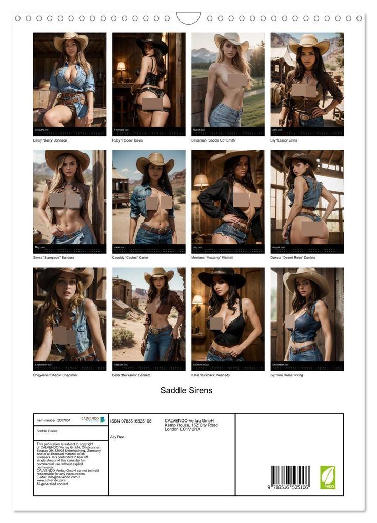 Weitere Ansicht: Saddle Sirens (Wall Calendar 2026 DIN A3 portrait), CALVENDO 12 Month Wall Calendar | Calvendo, Ally Bee