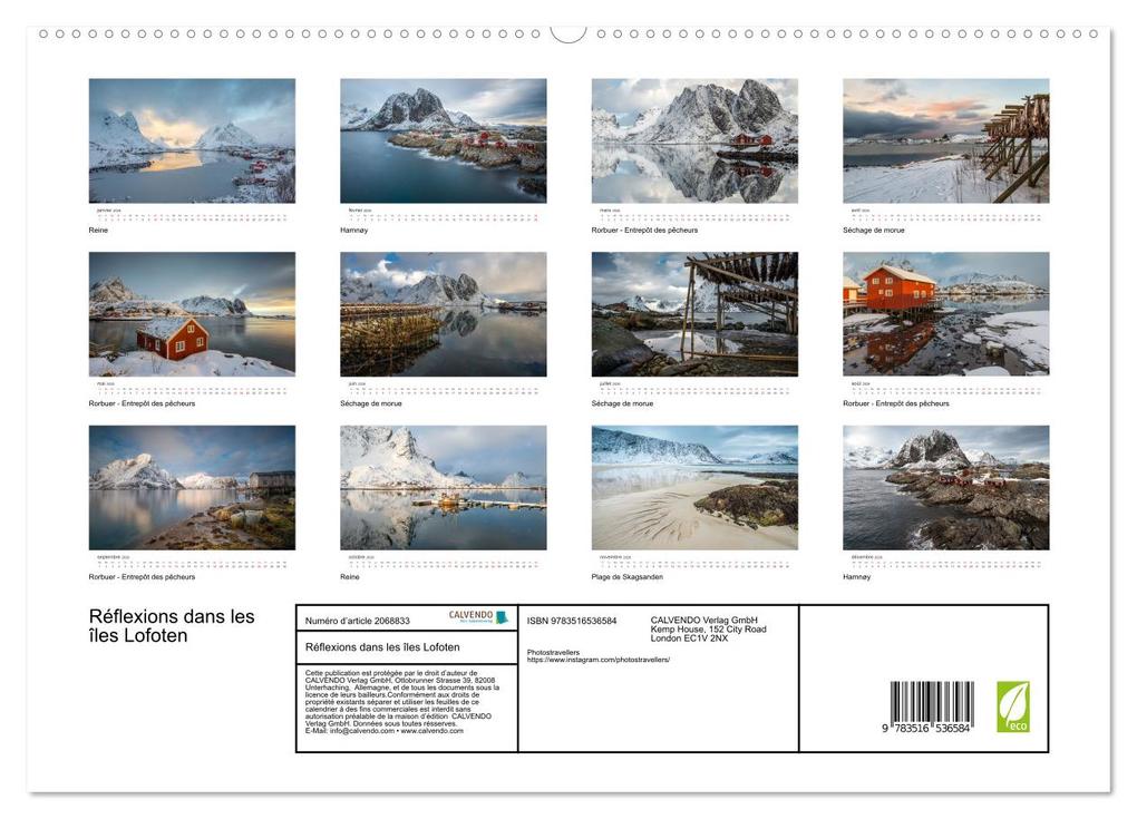 Weitere Ansicht: Réflexions dans les îles Lofoten (Calendrier mural 2026 DIN A2 vertical) calendrier de bureau | Calvendo, Photostravellers, Photostravellers Photostravellers
