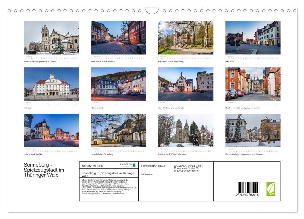 Weitere Ansicht: Sonneberg - Spielzeugstadt im Thüringer Wald (Wandkalender 2026 DIN A3 quer), CALVENDO Monatskalender | Val Thoermer, Calvendo