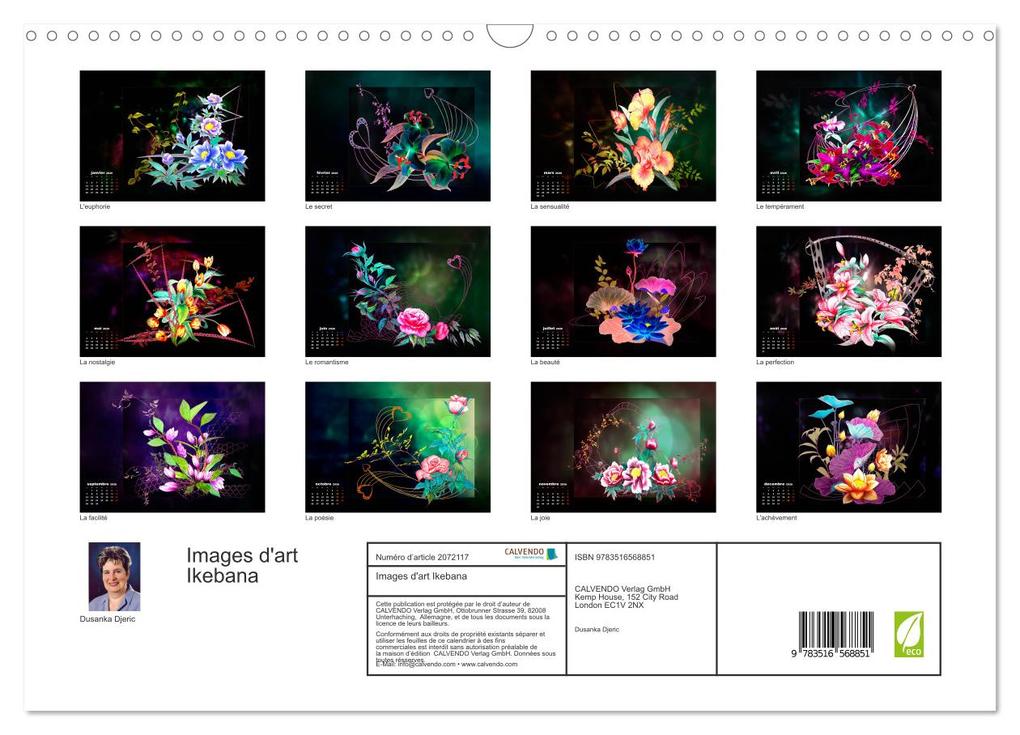 Weitere Ansicht: Images d'art Ikebana (Calendrier mural 2026 DIN A3 vertical), CALVENDO calendrier mensuel | Calvendo, Dusanka Djeric
