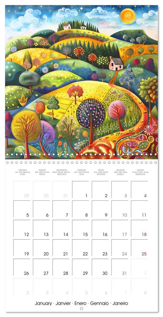 Weitere Ansicht: Naive Colorful Journey (Wall Calendar 2026 12 × 12 Inch) CALVENDO 12 Month Wall Calendar | Calvendo, Marie-Ange PAGNON