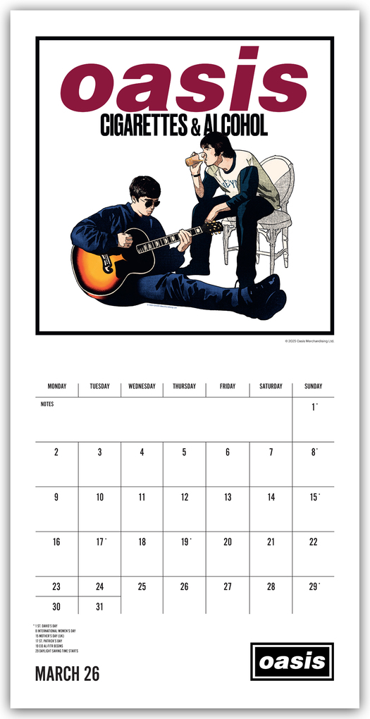 Weitere Ansicht: Oasis - Offizieller Kalender 2026