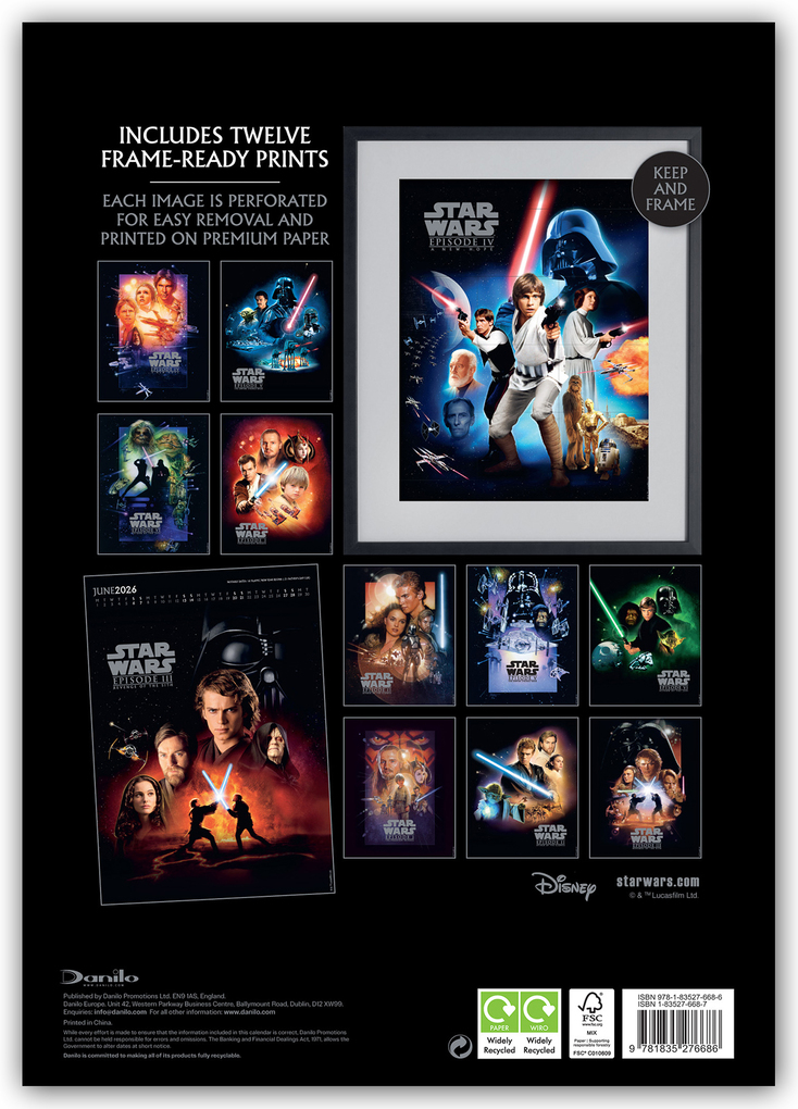Weitere Ansicht: Star Wars A3-Deluxe Kalender 2026 - Collectors Edition Wandkalender | Danilo Promotion Ltd