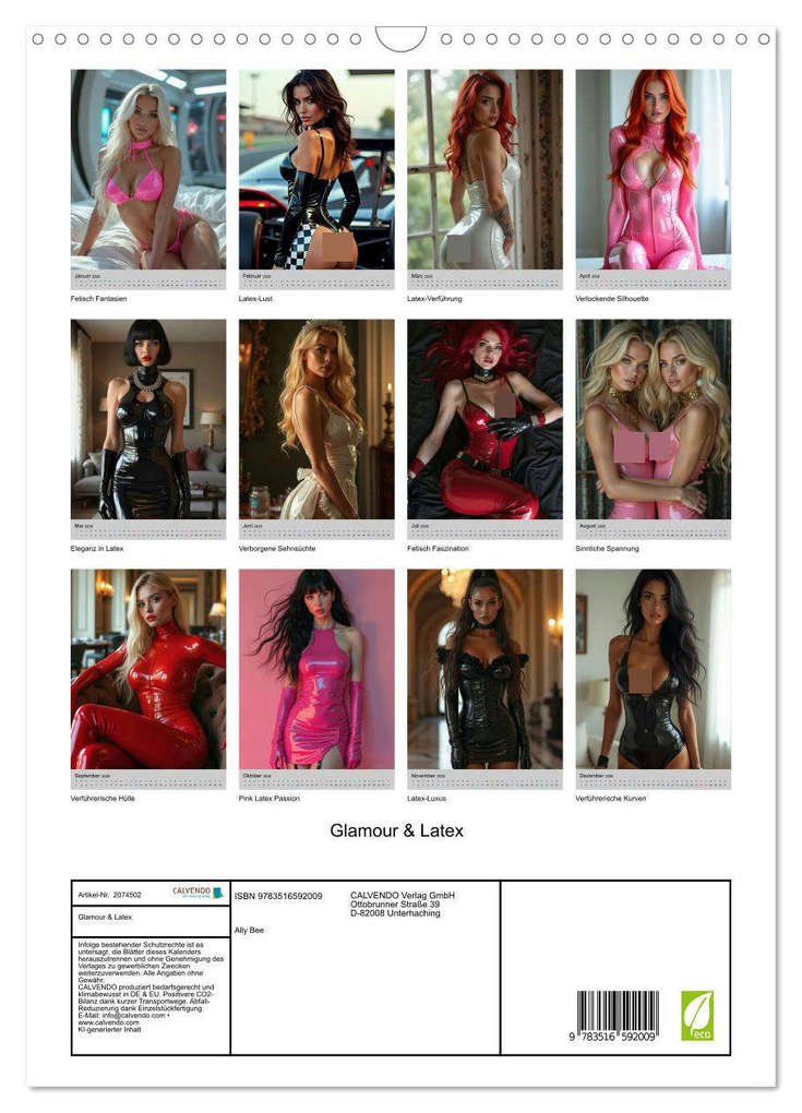 Weitere Ansicht: Glamour & Latex (Wandkalender 2026 DIN A3 hoch), CALVENDO Monatskalender | Ally Bee, Calvendo