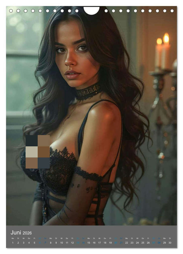 Weitere Ansicht: Gothic Dessous Fantasien (Wandkalender 2026 DIN A4 hoch), CALVENDO Monatskalender | Ally Bee, Calvendo