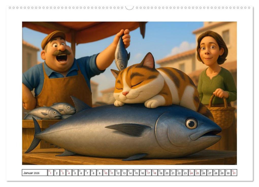Weitere Ansicht: Katzen würden Fische kaufen (hochwertiger Premium Wandkalender 2026 DIN A2 quer), Kunstdruck in Hochglanz | Kerstin Waurick, Calvendo