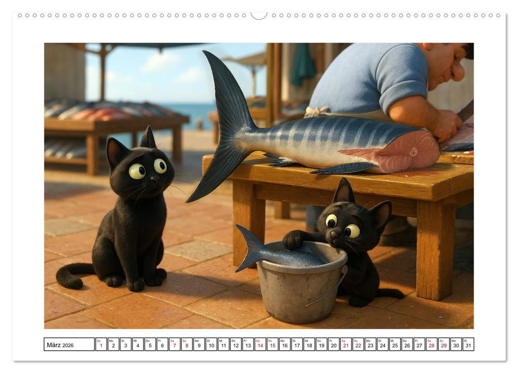 Weitere Ansicht: Katzen würden Fische kaufen (hochwertiger Premium Wandkalender 2026 DIN A2 quer), Kunstdruck in Hochglanz | Kerstin Waurick, Calvendo