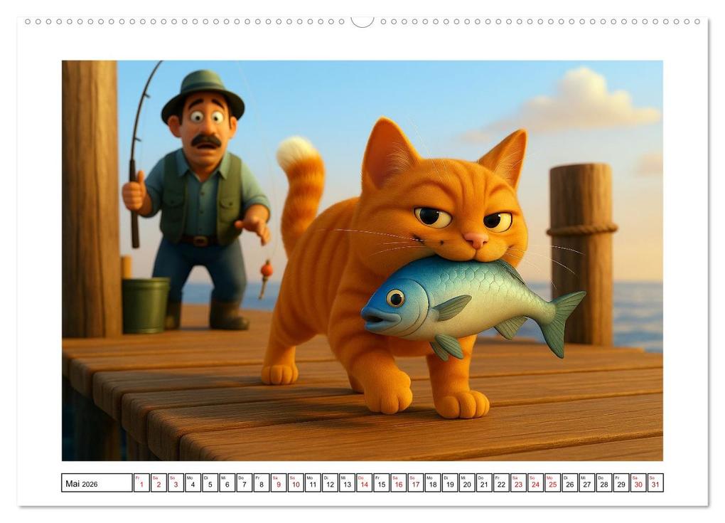 Weitere Ansicht: Katzen würden Fische kaufen (hochwertiger Premium Wandkalender 2026 DIN A2 quer), Kunstdruck in Hochglanz | Kerstin Waurick, Calvendo