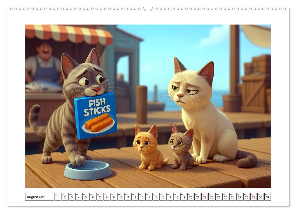 Weitere Ansicht: Katzen würden Fische kaufen (hochwertiger Premium Wandkalender 2026 DIN A2 quer), Kunstdruck in Hochglanz | Kerstin Waurick, Calvendo