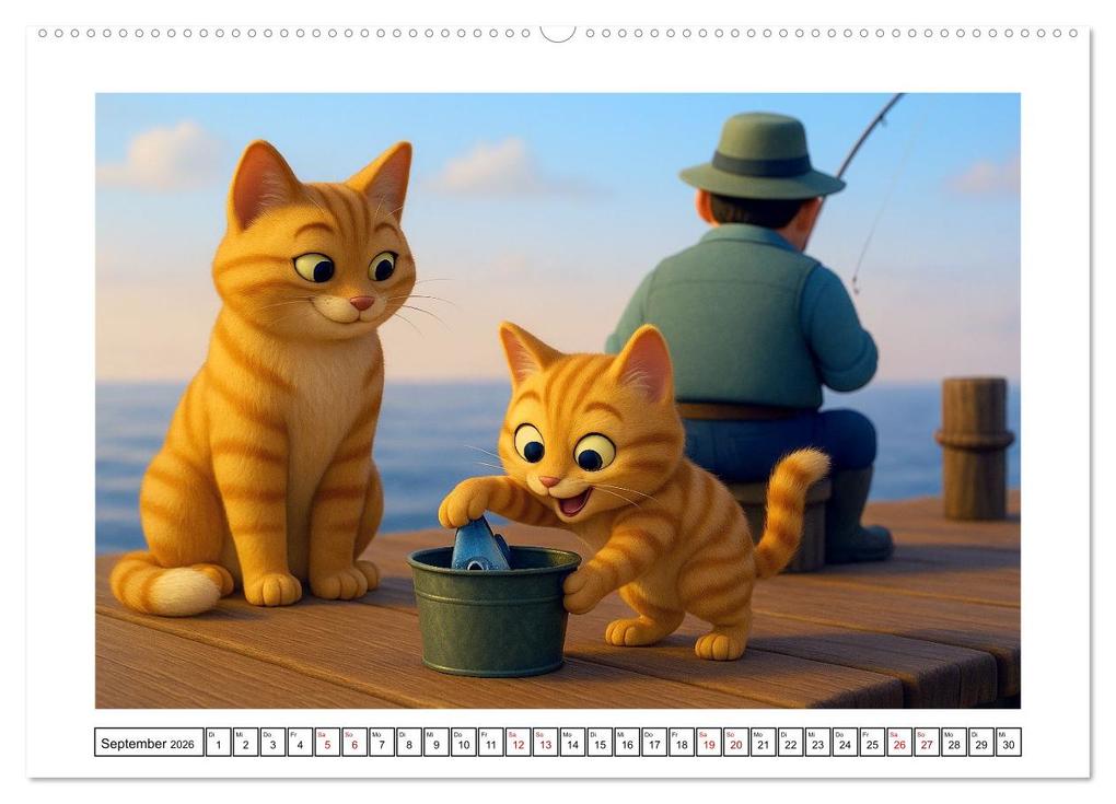 Weitere Ansicht: Katzen würden Fische kaufen (hochwertiger Premium Wandkalender 2026 DIN A2 quer), Kunstdruck in Hochglanz | Kerstin Waurick, Calvendo