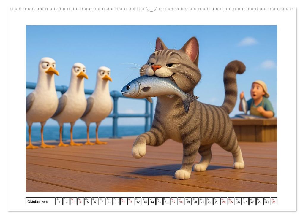 Weitere Ansicht: Katzen würden Fische kaufen (hochwertiger Premium Wandkalender 2026 DIN A2 quer), Kunstdruck in Hochglanz | Kerstin Waurick, Calvendo