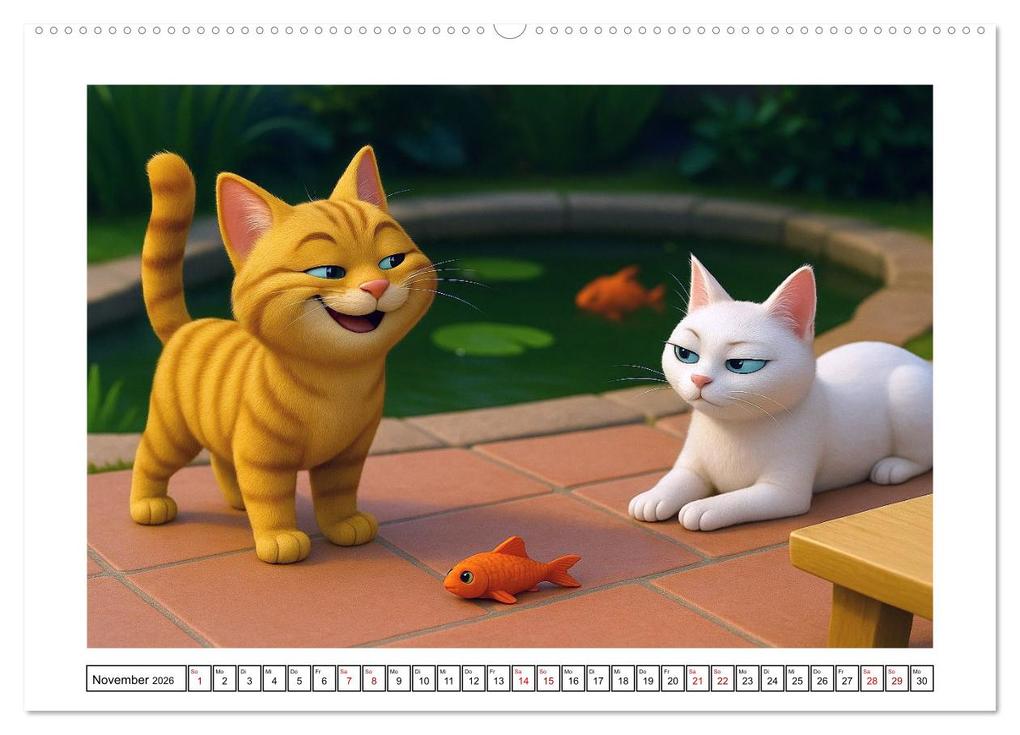 Weitere Ansicht: Katzen würden Fische kaufen (hochwertiger Premium Wandkalender 2026 DIN A2 quer), Kunstdruck in Hochglanz | Kerstin Waurick, Calvendo