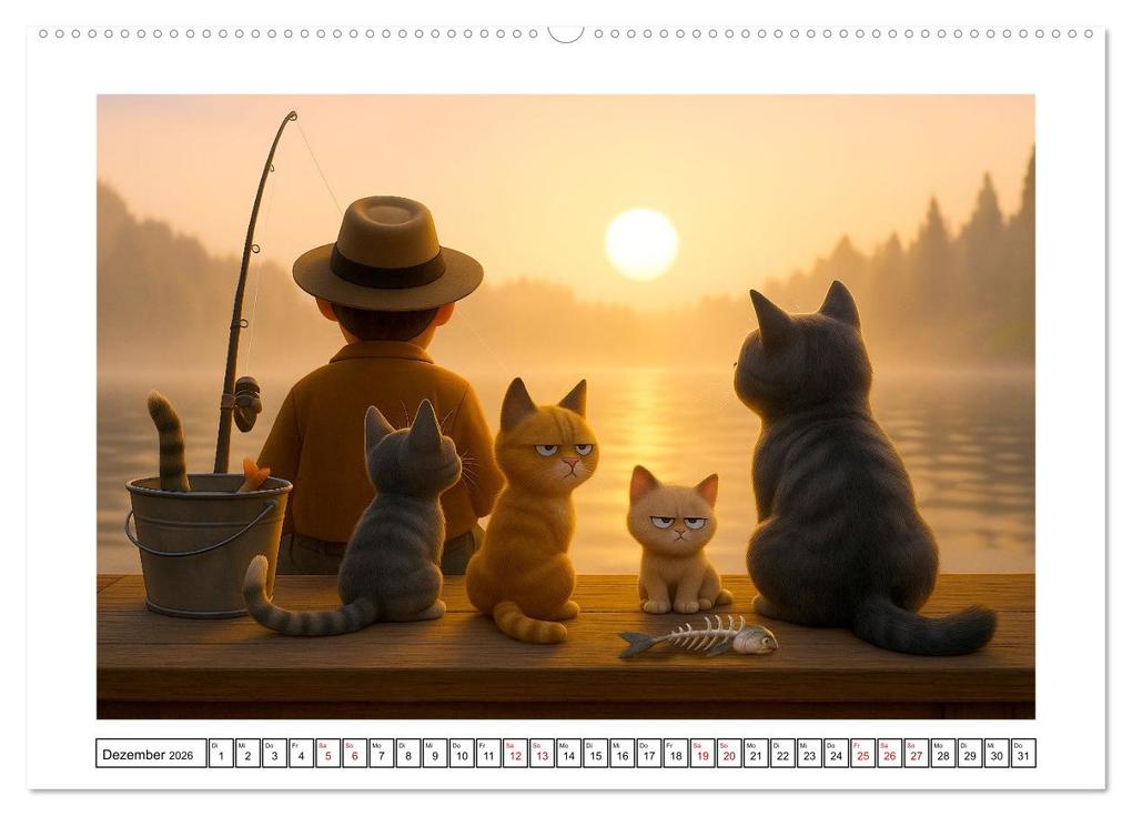 Weitere Ansicht: Katzen würden Fische kaufen (hochwertiger Premium Wandkalender 2026 DIN A2 quer), Kunstdruck in Hochglanz | Kerstin Waurick, Calvendo