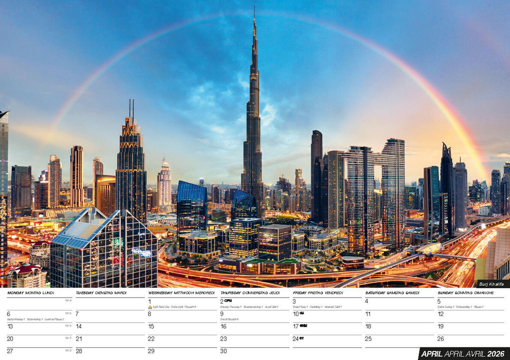 Weitere Ansicht: Dubai 2026 Offizieller Kalender | David R. Lindner