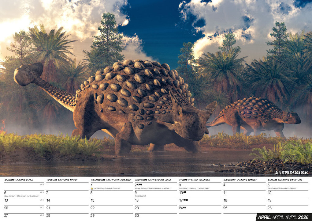 Weitere Ansicht: Dinos 2026: Dinosaurier Kalender