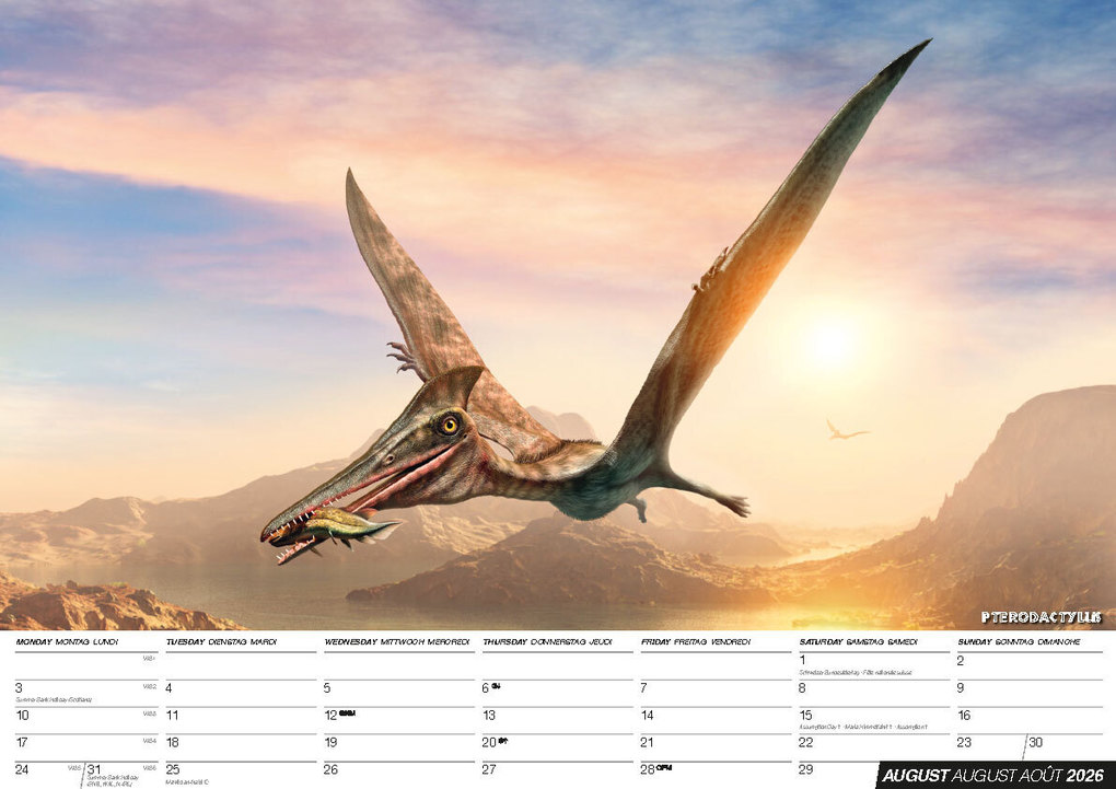 Weitere Ansicht: Dinos 2026: Dinosaurier Kalender