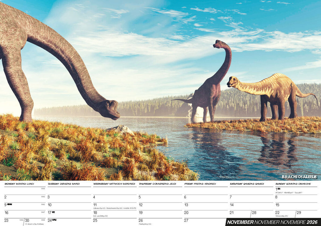 Weitere Ansicht: Dinos 2026: Dinosaurier Kalender